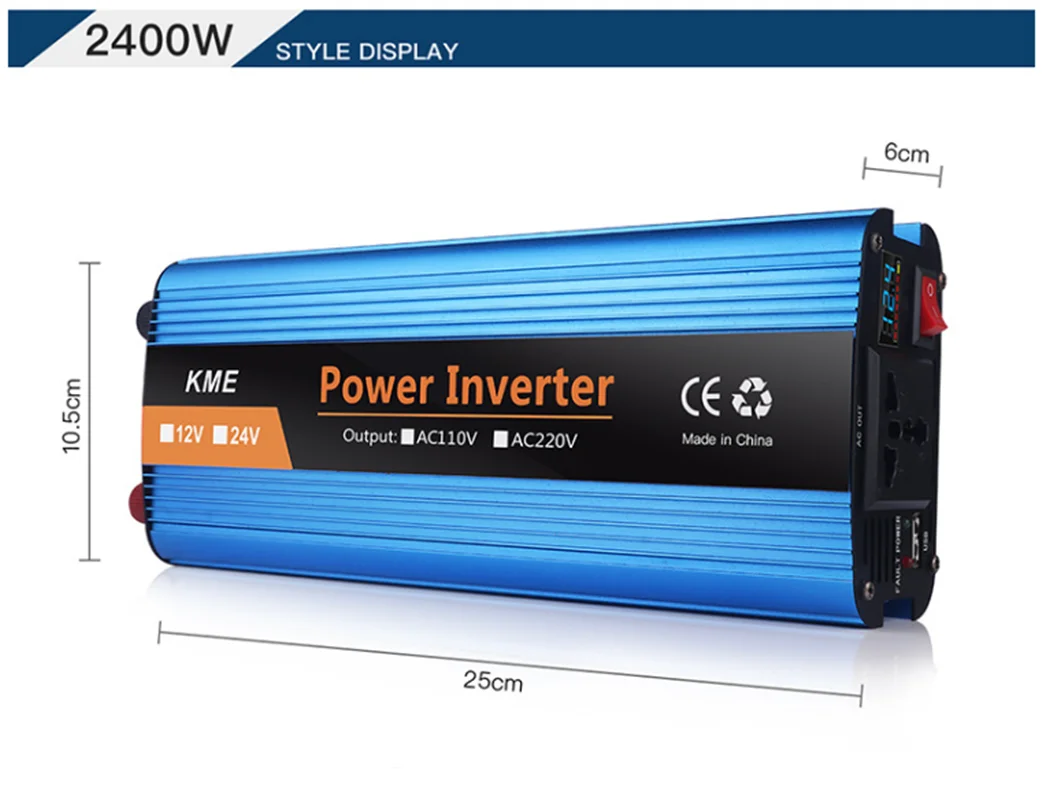 500W 12V 24V 36V 48V 60V do 220V pojedynczy cyfrowy wyświetlacz inteligentny Power falownik samochodowy konwerter zasilania