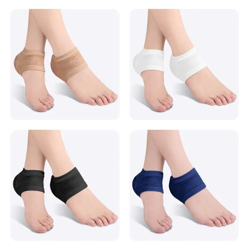 Bantalan Tumit Silikon Gel Pelindung Anti Retak Tumit Penopang Plantar Fasciitis Bantalan Perbaikan Kulit Kaus Kaki Setengah Yard