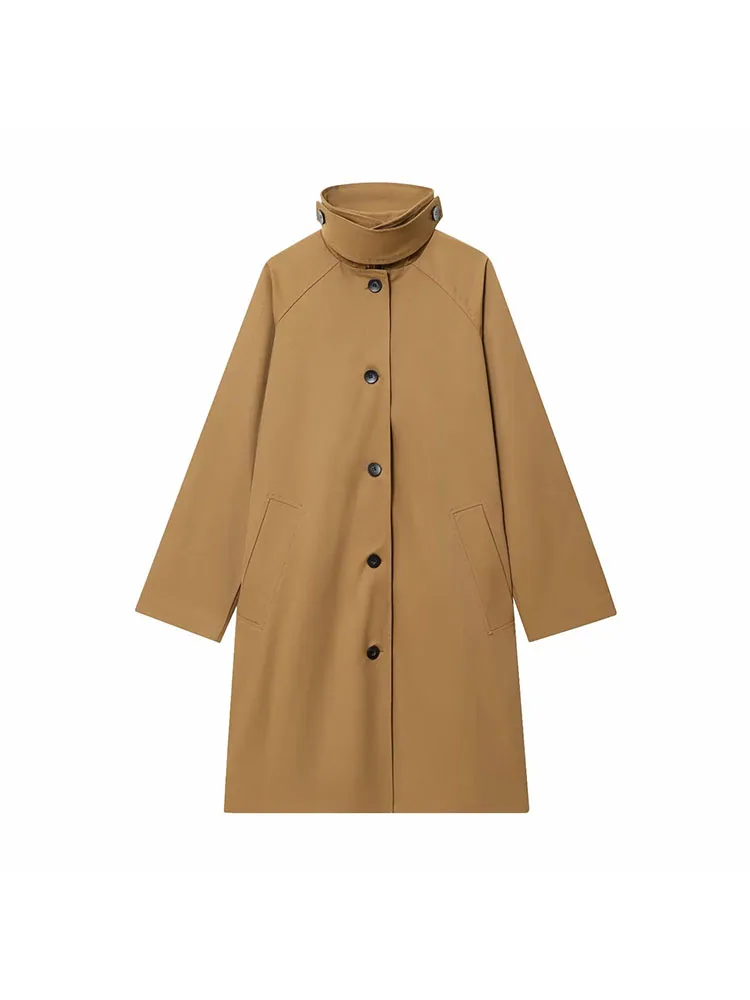 

Женский осенний новый женский клетчатый лоскутный плащ средней длины 2024, однобортный верхний костюм с отложным воротником в стиле ретро