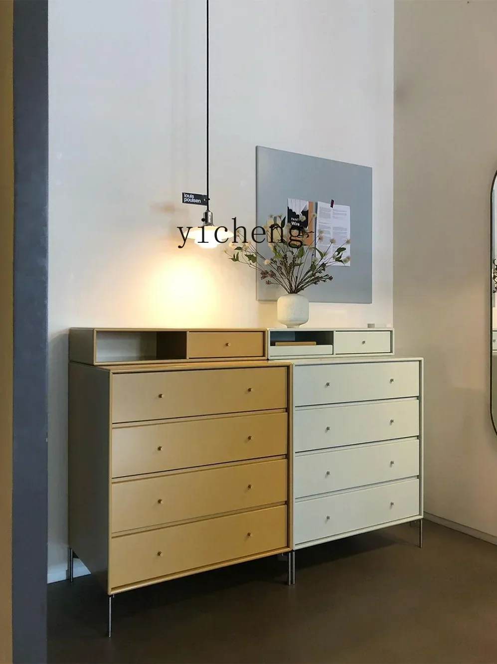 v5.29 bedroom storage cabinet solid wood drawer locker living room storage ins four or five chest cabinet