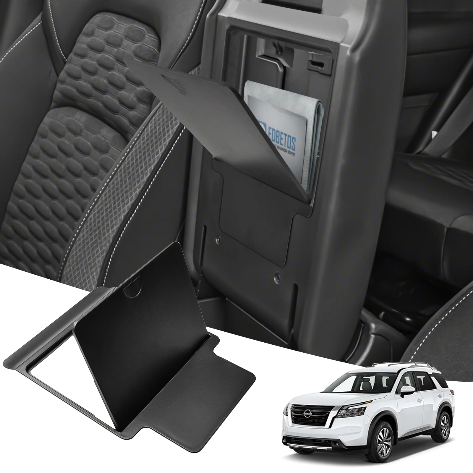 

For 2022 2023 2024 Nissan Pathfinder Center Console Hidden Box Armrest Storage Organizer Hidden Tray ABS Car Storage Accessories