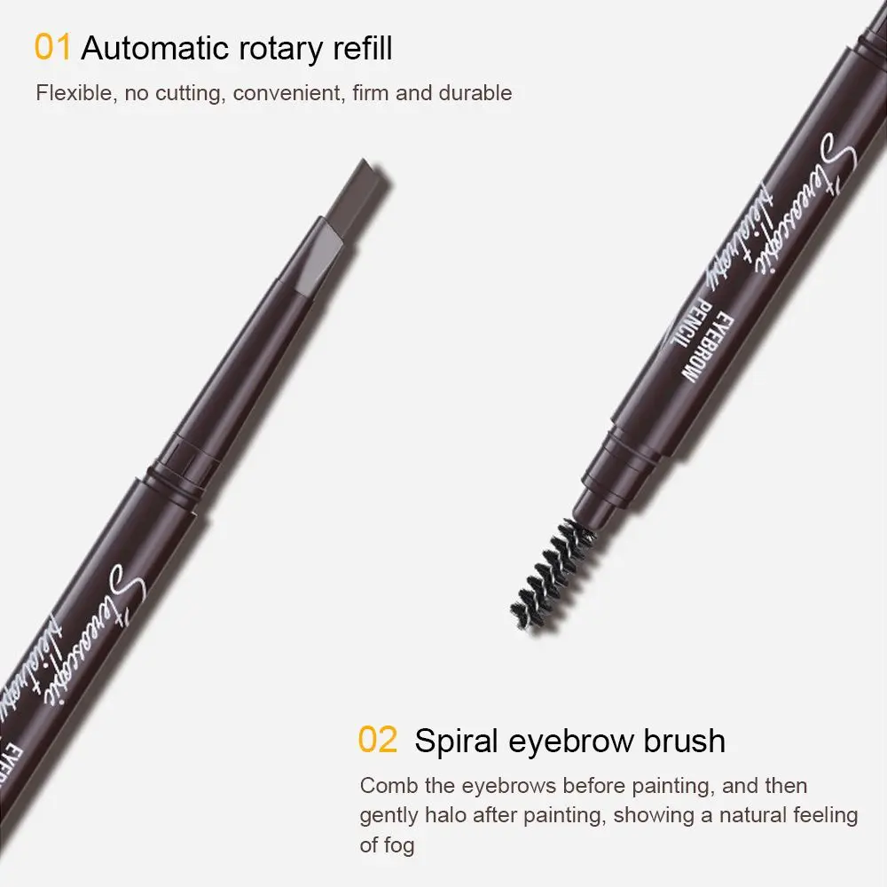 Fashion Beginners Waterproof Triangular Eyebrow Pen Eyebrow Brush Double Head Eyebrow Pencil Three-Dimensional