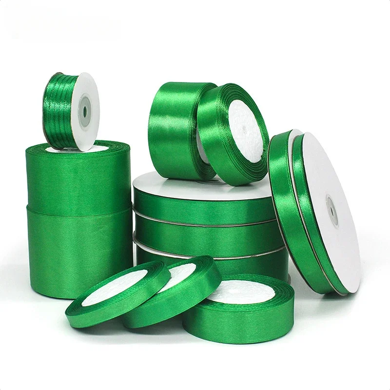 6/10/15/25/40/50/80mm Green Ribbon Christmas Wedding Party Decoration Gift Ribbon DIY Handmade Bow Bouquet Packaging Crafts