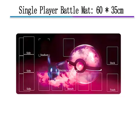 PTCG 게임 카드 전투 Playmat 패드 두 사람 단일 사람 카드 클래식 만화 이미지 Mewtwo Bulbasaur Charmander Squirtle