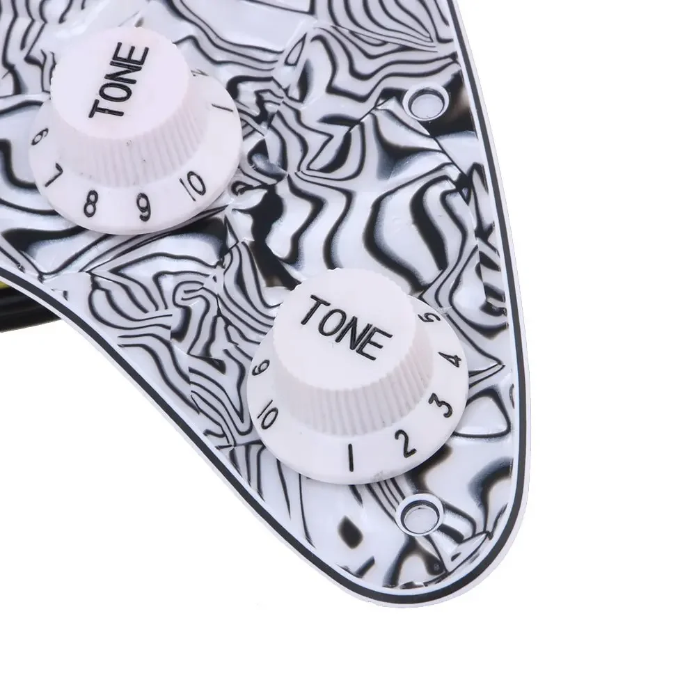 HSH/SSH/HH/SSS Loaded Prewired Pickup Pickguard Black White Zebra Color 3-ply for Electric Guitar Replacement