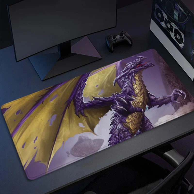 Alas Mouse Gaming, aksesoris kantor varian naga Anime, alas Permainan Gamer, alas meja Deskmat, bantalan penggunaan Pc Xxl Desktop