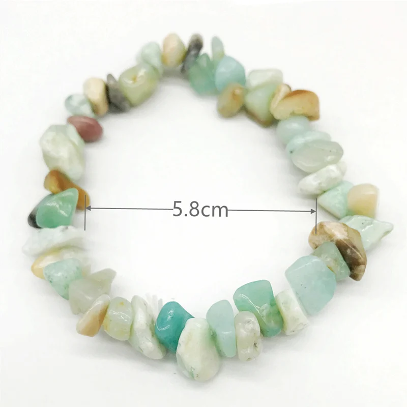 Natural Amazonite Stones Women Bracelets Really Blue Color Stone Chips Elastic Bracelet Fashion Jewerly