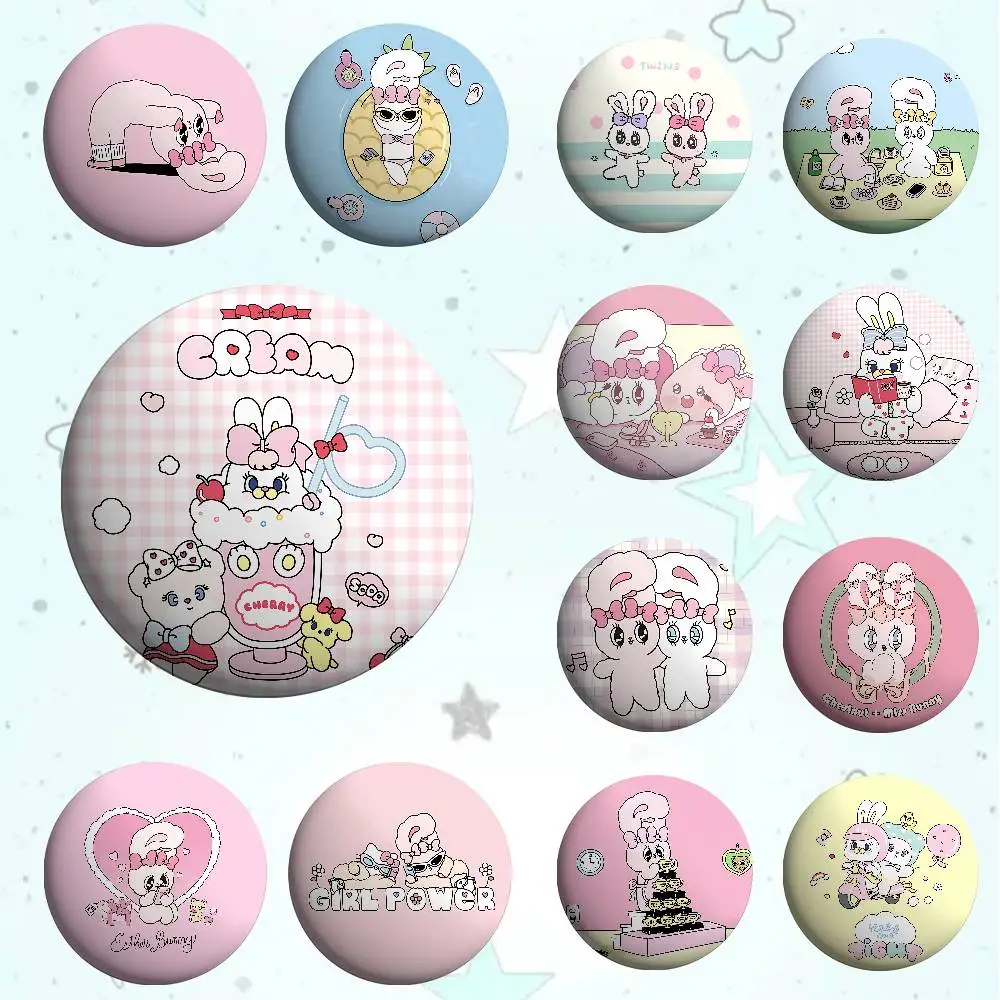 

E-Esther-B-Bunny Badges Fans' Cartoon Lapel Pins Brooch Emblem Trinkets Gifts Folks Backpack Decor Jewelry Pieces