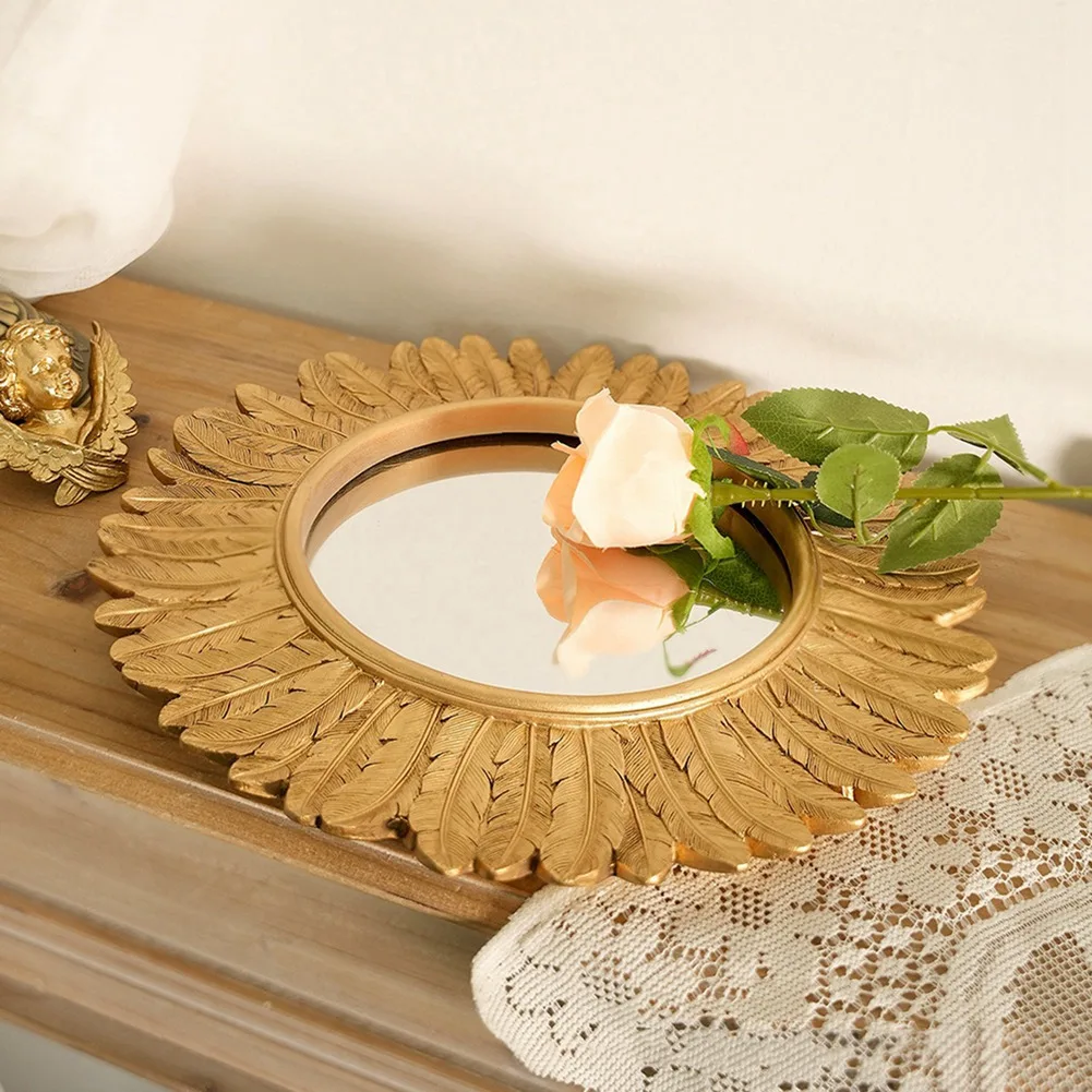 Specchi decorativi retrò EAS-Gothic Nordic Princess Specchi decorativi rotondi in macramè Artigianato Cosmetico Decoracyjne