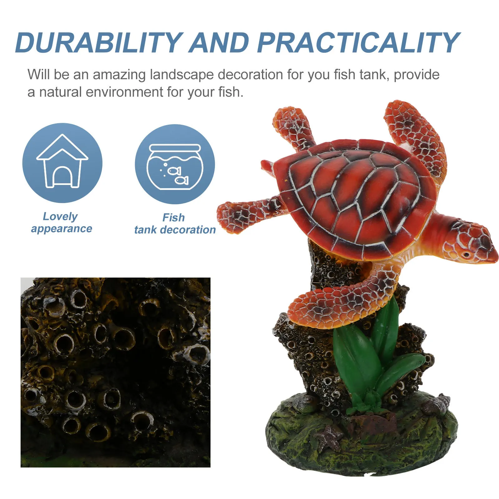 

1pc Resin Statue Small Resin Turtle Shape Statue Turtle Ornament For Fish Tank Desktop Animal Home Garden Aquarium Decor