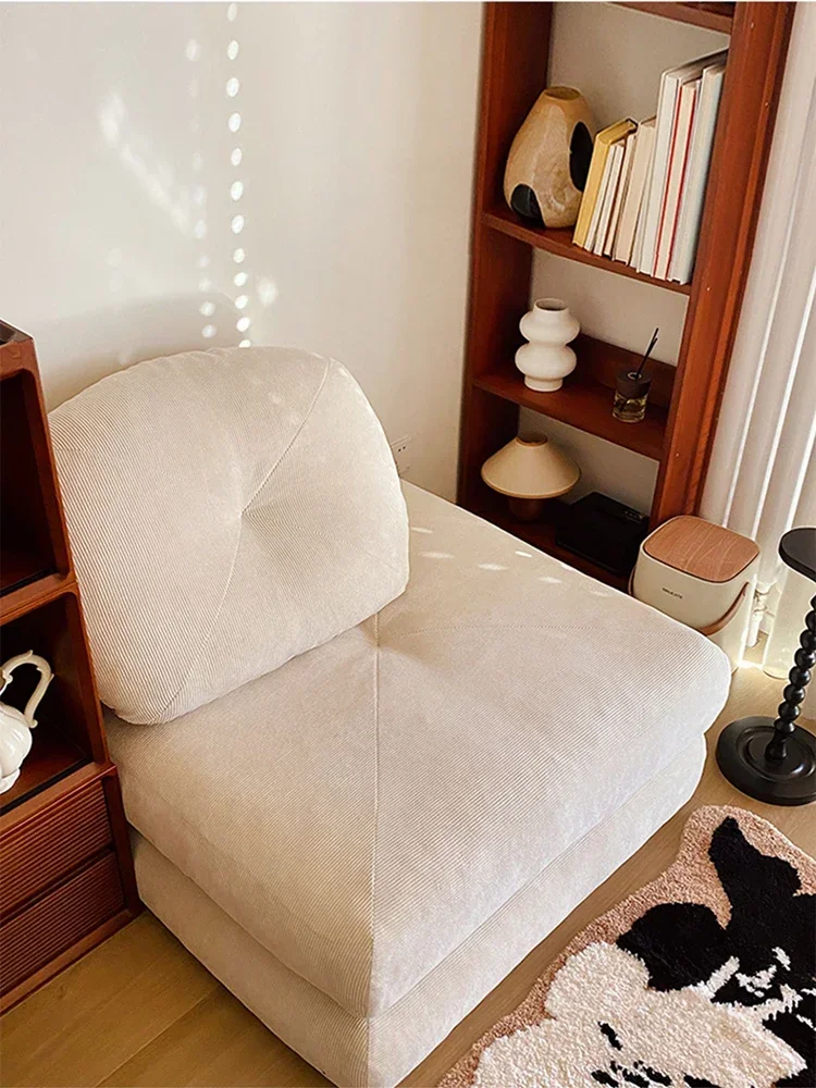 

Cream wind tofu block lazy sofa small apartment living room tatami square combination modern light luxury fabric sofa