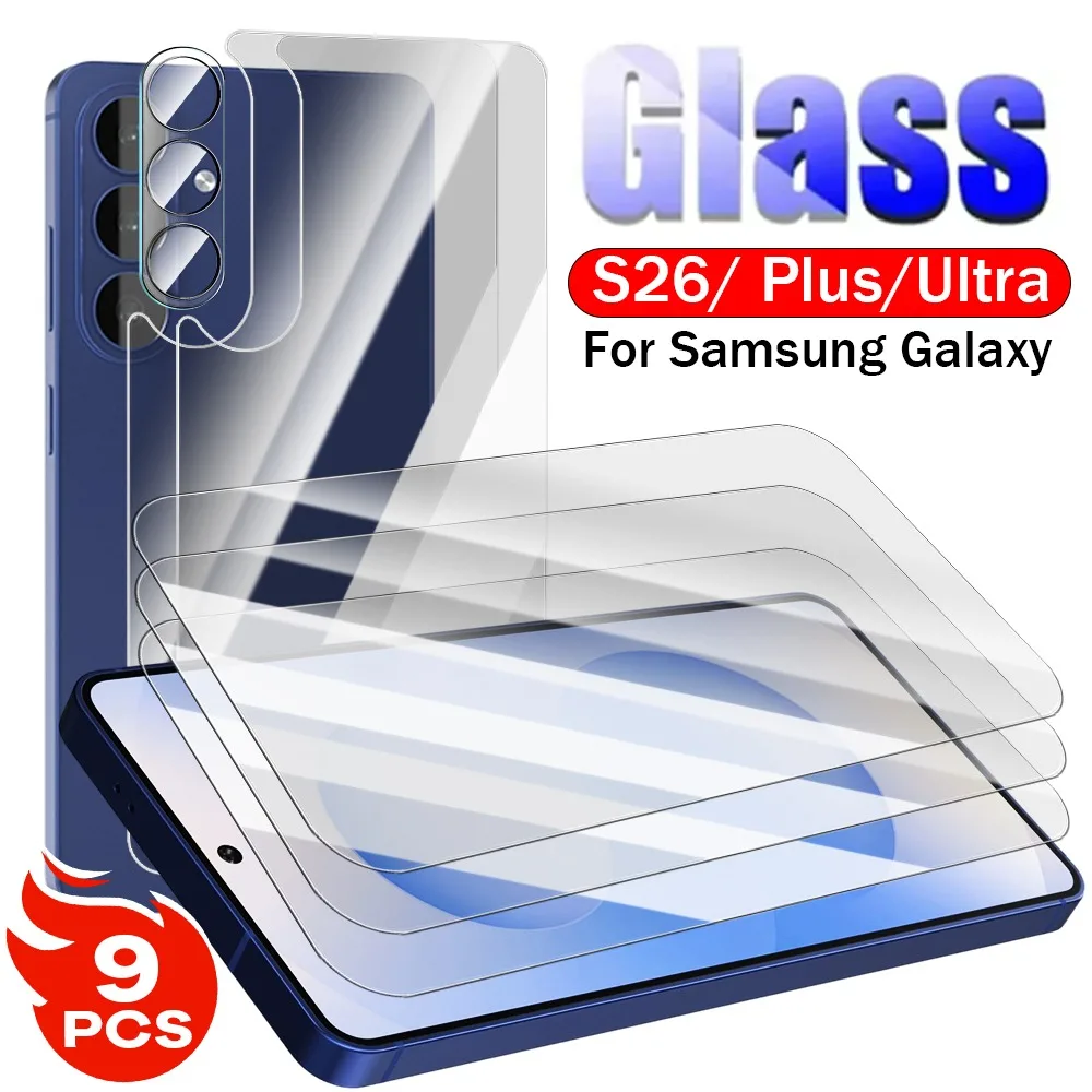 

1-9PCS Tempered Glass for Samsung Galaxy S26 Plus Ultra Screen Protector Front Back Film Lens Film HD Anti-scratch Protection