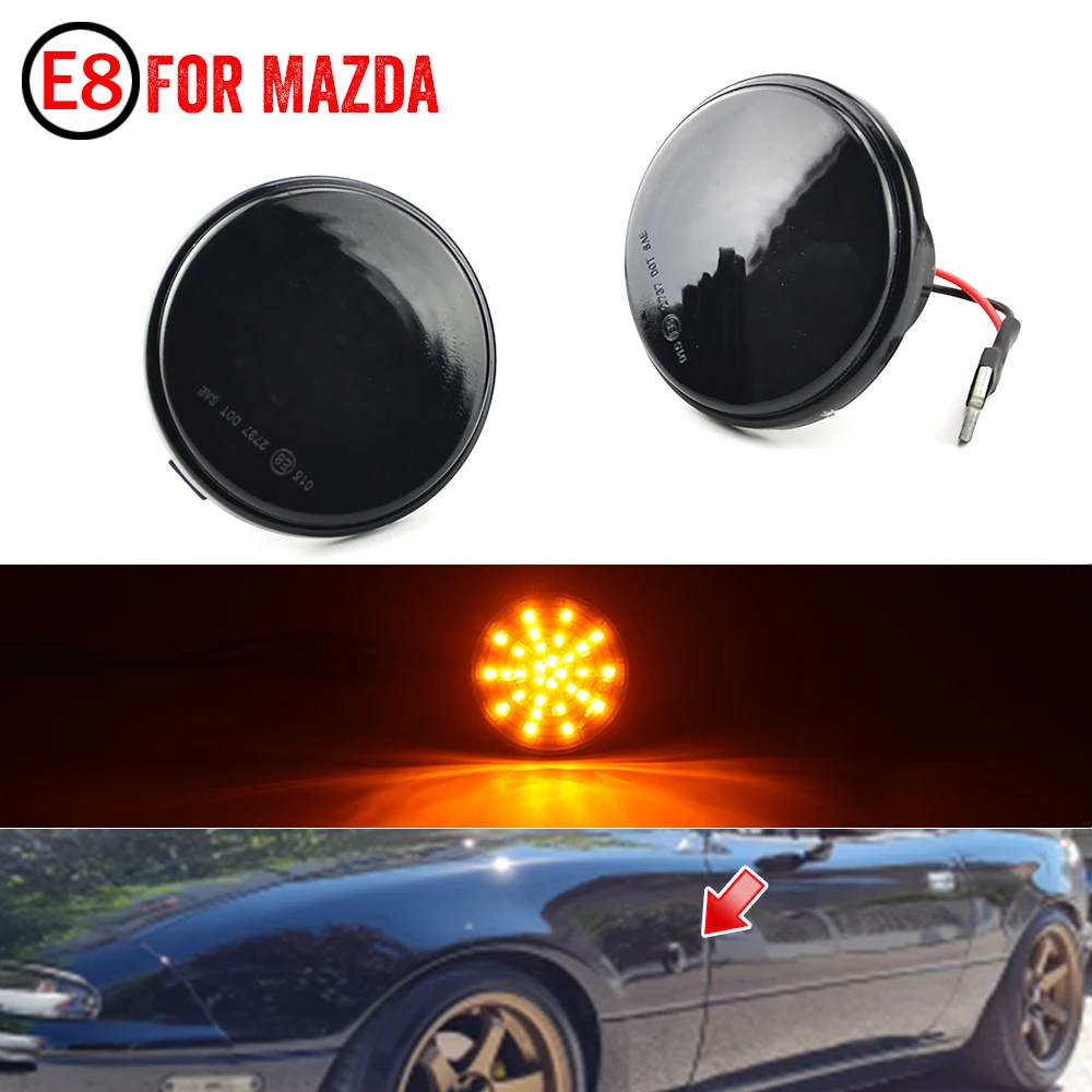 

LED Dynamic Turn Signal Side Marker Light Indicator Blinker For Mazda MX-5 Mk1 Mk2 Mk3 1989-2015 2pcs