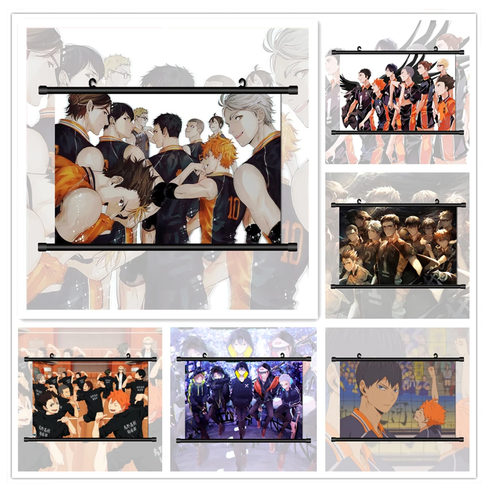 WTQ Haikyuu!! Karasuno High Hinata Tobio Retro Poster Canvas Painting Anime Posters Wall Decor Wall Art Picture Home Decor