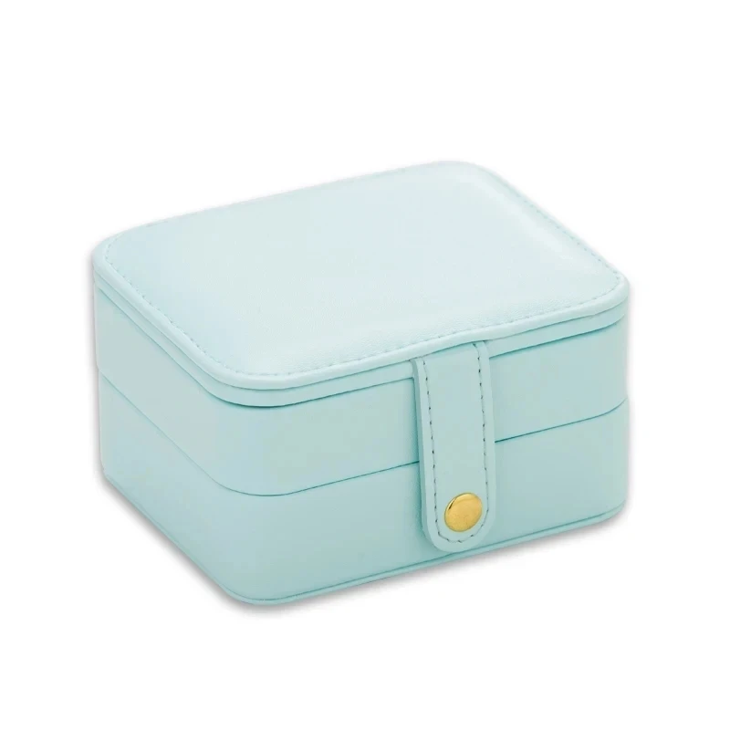 Solid Color Fashion PU Leather Jewelry Storage Box Multilayer Ring Earrings Storage Boxes Travel Protable Jewelry Organizer Case