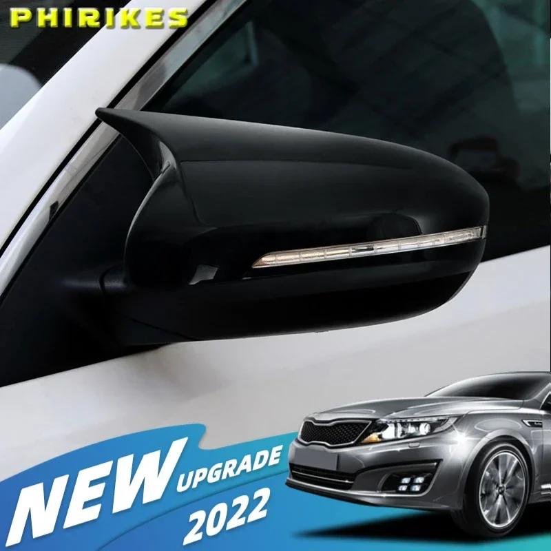 

For KIA K5 Optima 2011-2015 Auto Car Body Side Door Rearview Mirror Cover Sticker Trim ABS Carbon Fiber Style Black
