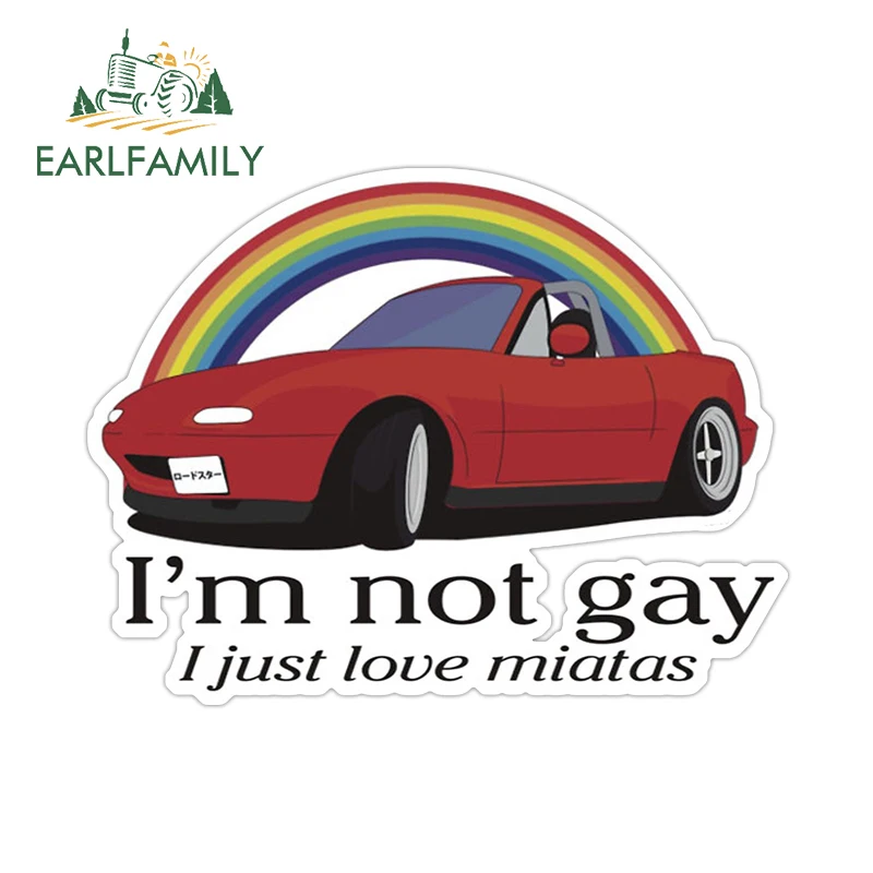 EARLFAMILY สําหรับที่นี่ I Go Again in My Gay Little รถสติกเกอร์รถ Simple Creative Decals รถประตูกันชนอุปกรณ์เสริม