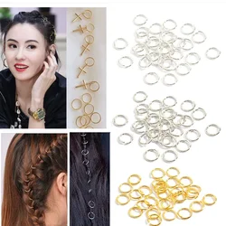 50 Stück mischen Farbe Haar Zöpfe Dread lock Perlen Haar Manschetten Ringe Rohr Zubehör Öffnung Reifen Kreis 14-18mm Innen loch Haar ringe