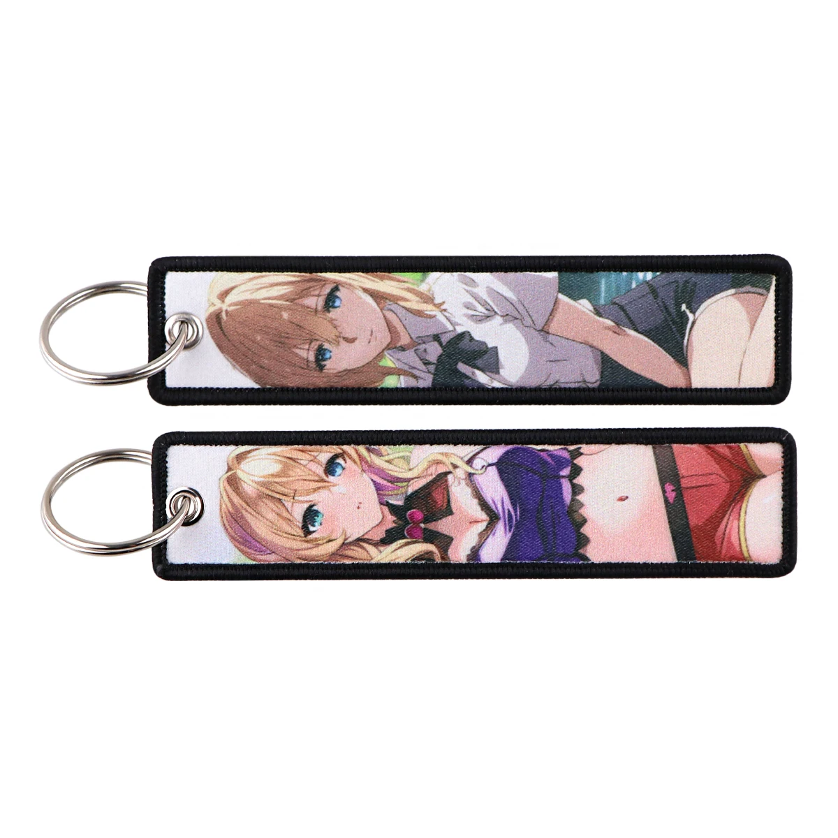 Anime Cool Cosplay Character Key Tag Summer Action Embroidery Key Chain Key Fobs For Car Backpack Key Ring Souvenir Gifts