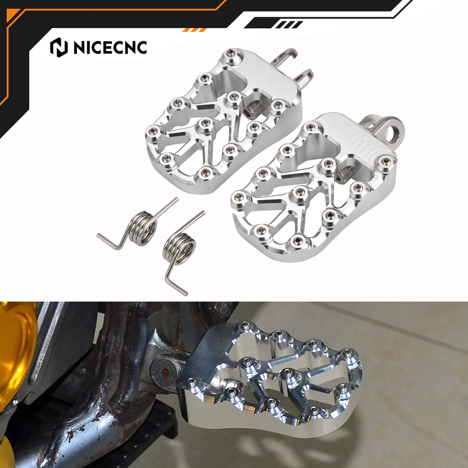 

NICECNC For Suzuki DRZ400SM DRZ400S DRZ400E DR-Z 400 SM S E 2000-2022 Wide Billet Footrest Foot Pegs Aluminum & Stainless Steel