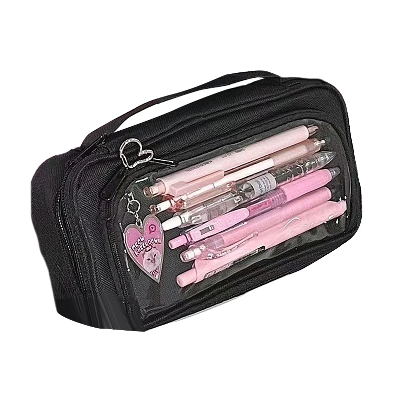 Versatile Transparent Stationery Storage Bag Large Capacity Pen Bag Universal Pencil Case Fashion Simple Pencil Case Gifts