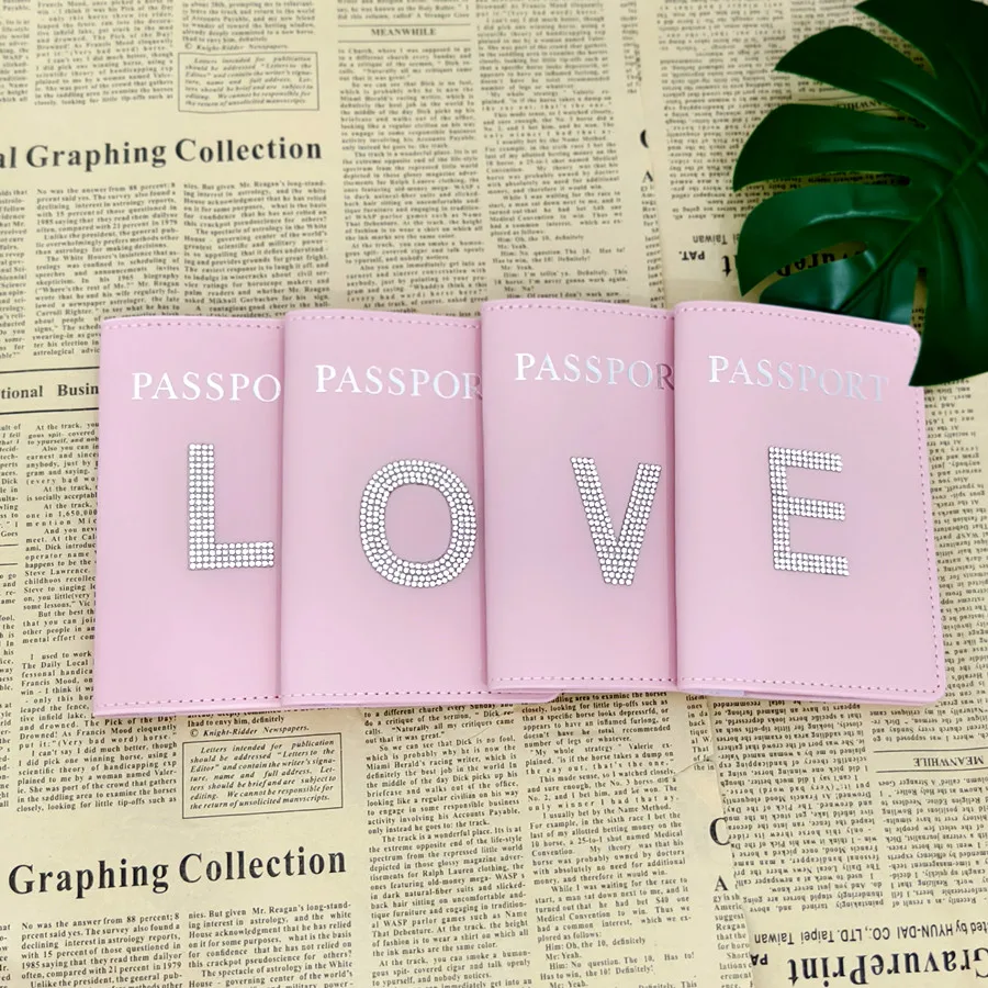 1 Piece Rhinestones Letter A-Z Passport Cover Case Holder Passport Wallet Card Holder Fashion Travel Accessories For Flight