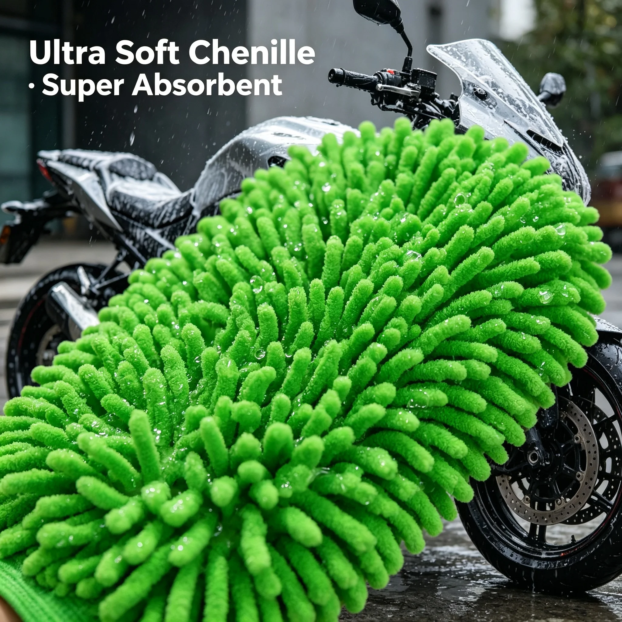 Premium Chenille Microfiber Car Wash Mitt Double-Sided Ultra Soft Plush Ultra Absorbent Lint Free Scratch Free for Motorcycle Au