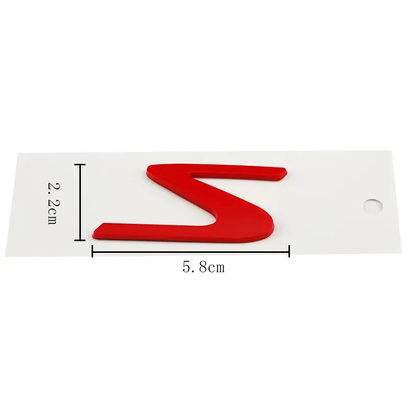 Car ABS S Logo Trunk Body Badge Emblem Decals Sticker FOR Modena Levante Quattroporte Ghibli Granturismo Trofeo  Accessories
