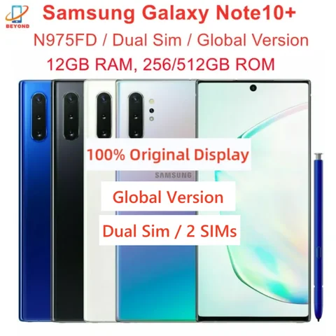 Samsung Galaxy Note 10 Plus Note10 + Duos N975FD Dual Sim versión Global 12GB 256/512GB 6,8 "OLED Exynos 4G teléfono móvil Original