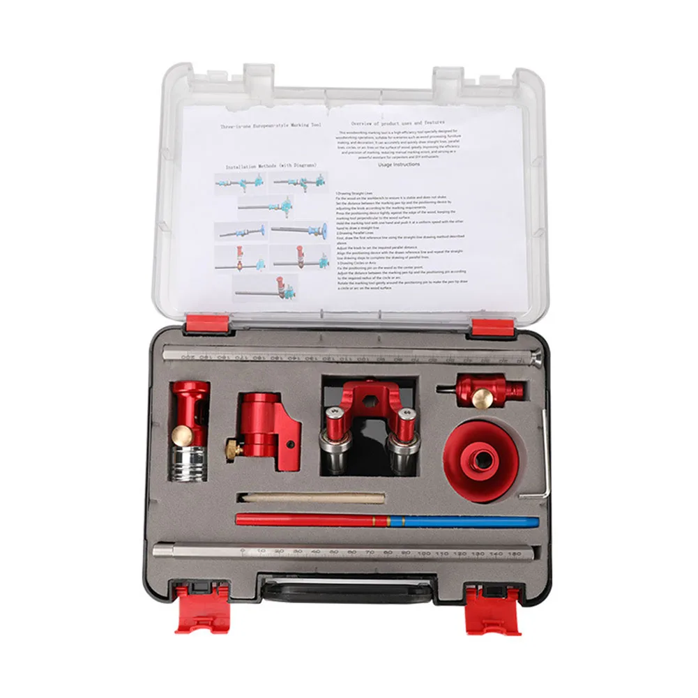 Wheel Marking Gauge Adjustable Parallel Line Drawing Tool Aluminum Alloy Sliding Mark Scraper For Woodworking Edge For Contour