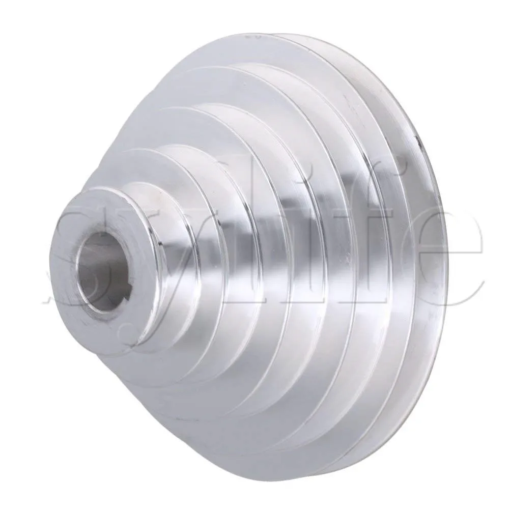 54mm to 150mm Outter Dia 25mm Bore Width 12.7mm Aluminum 5 Step Pagoda Pulley Belt for A Type V-Belt Timing Belt