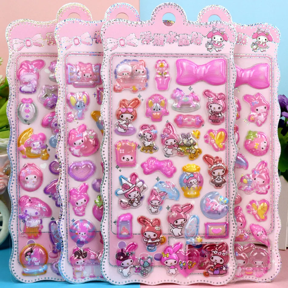 * 4 قطعة عصا الكرتون المختلطة كابيبارا كورومي بلدي ليتل المهر ثلاثية الأبعاد ستيريو كريستال ملصق كتيب DIY بها بنفسك المواد الأطفال ملصق #5