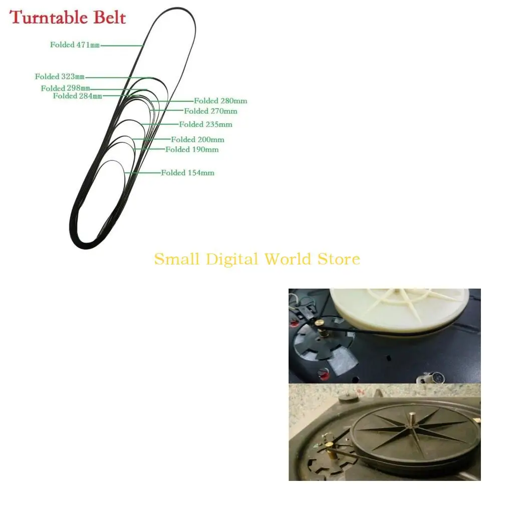 77UB 11Pcs 154-471mm Turntable Belt for Project Different Specifications Turntable Belt Replacement for Record Player