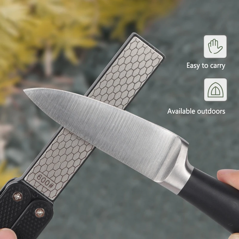 Foldable Double Sided Knife Sharpener Portable Outdoor Blade Sharpening Tool Multifunctional Kitchen Knives Grinding Accessory