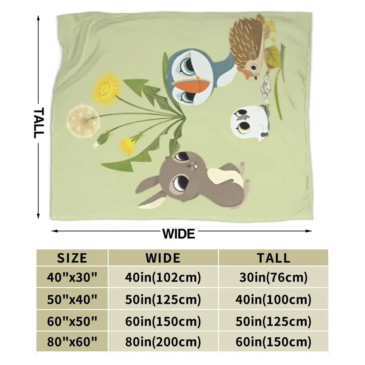 Flannel Throw Blanket Lovely Puffin Rock Together Blankets Soft Bedspread Warm Plush Blanket for Bed Picnic Travel Home Couch