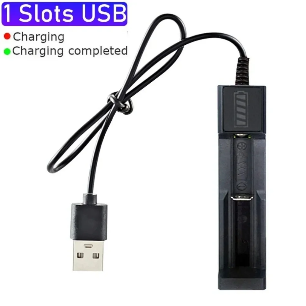 18650 Battery Charger 1-4 Slots Dual 18650 Charging 3.7V Rechargeable Lithium Battery USB Charger For 16340 14500 18650 26650 view 2