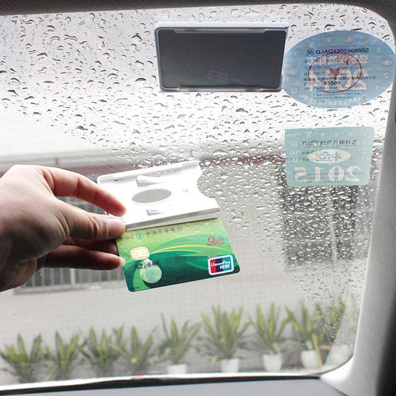 UHF Card Holder With Adhesive or Sucker Can Stick on Vehicle Windshield Glass Wwindscreen MOQ 100pcs