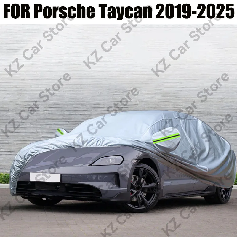 

Full Car Cover For Porsche Taycan 2019-2025 Outdoor Auto Sun Anti-UV Rain Snow Wind Protect Cover Dustproof