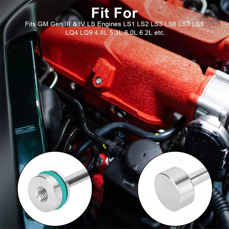 Aluminum Oil Diverter Barbell Barbell Plugs For Gen 3/Gen 4 LS Engines Including 4.8L 5.3L 6.0L 6.2L LS1 LS2 LS3 LS6 LQ4 LQ9
