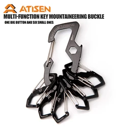Mountaineering Buckle Keychain Clip, Anti-loss Keychain and Quick Release Backpack buckle/Hook Strap Multitool for men and women