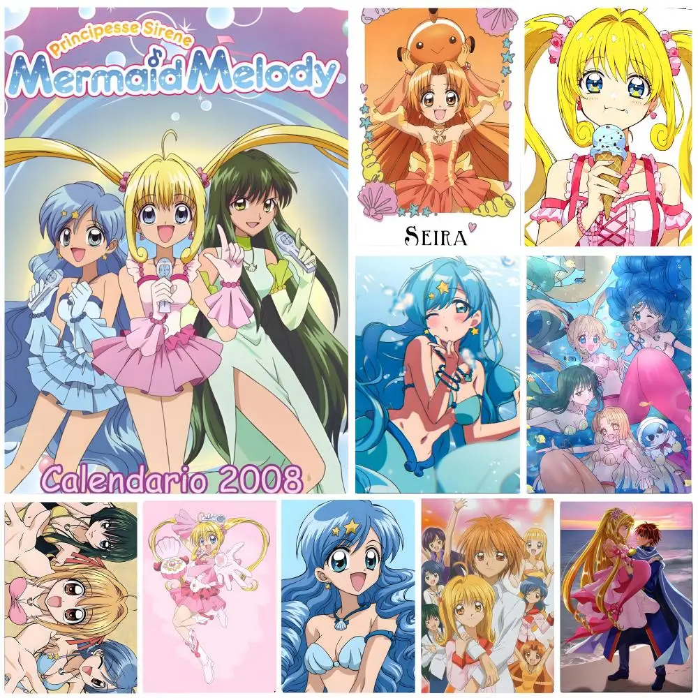 M-Mermaid Melody Pichi Pichi Pitch Poster Wall art print art suitable for living room bedroom bar parlor home decoration gift