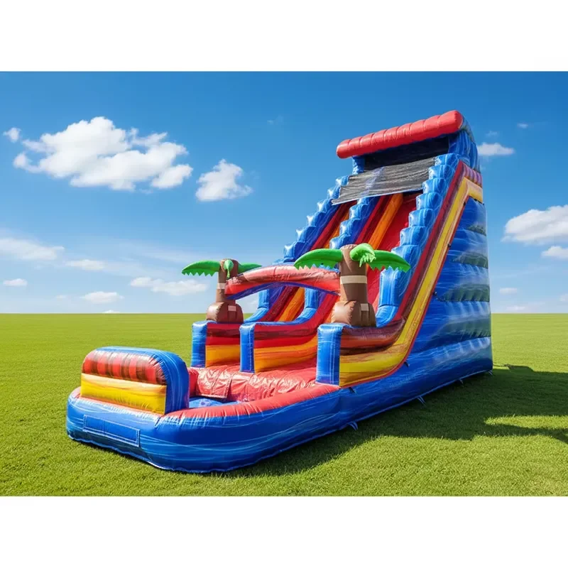 Commercial Tropical Waterslide Inflatable Iridescent PVC Waterproof Inflatable 29ft Water Slide for Adults Inflatable Slide