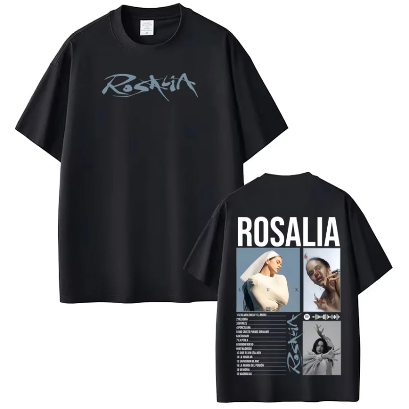Singer Rosalía LUX Album Tour 2025 Print Tshirts Men Women Fashion Casual T-shirts Short-sleeved Cotton Aesthetic Loose T-shirts