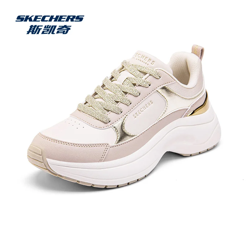 Skechers, zapatos de mujer a la moda, gruesos, ligeros, para deportes al aire libre, con cordones, zapatillas de deporte para mujer, zapatillas de mujer, zapatos de mujer
