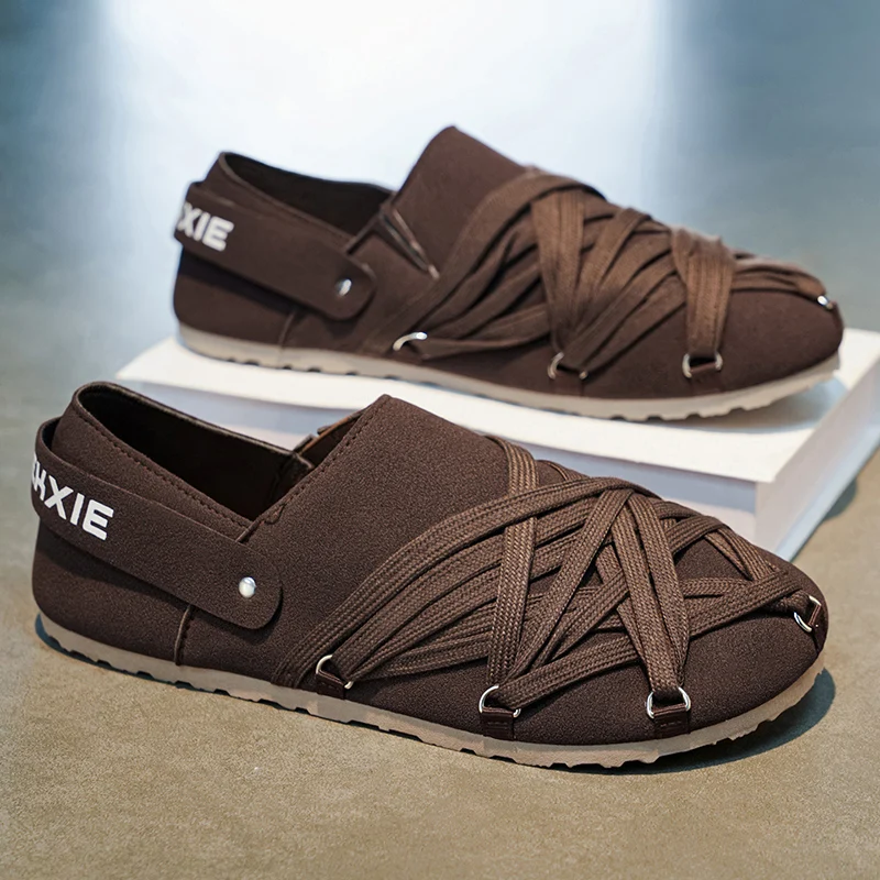 Street Style Designer Loafers For Men Flat Shoes Comfortable Suede Leather Casual Shoes Man Slip-on Shoes Men's Summer Moccasins