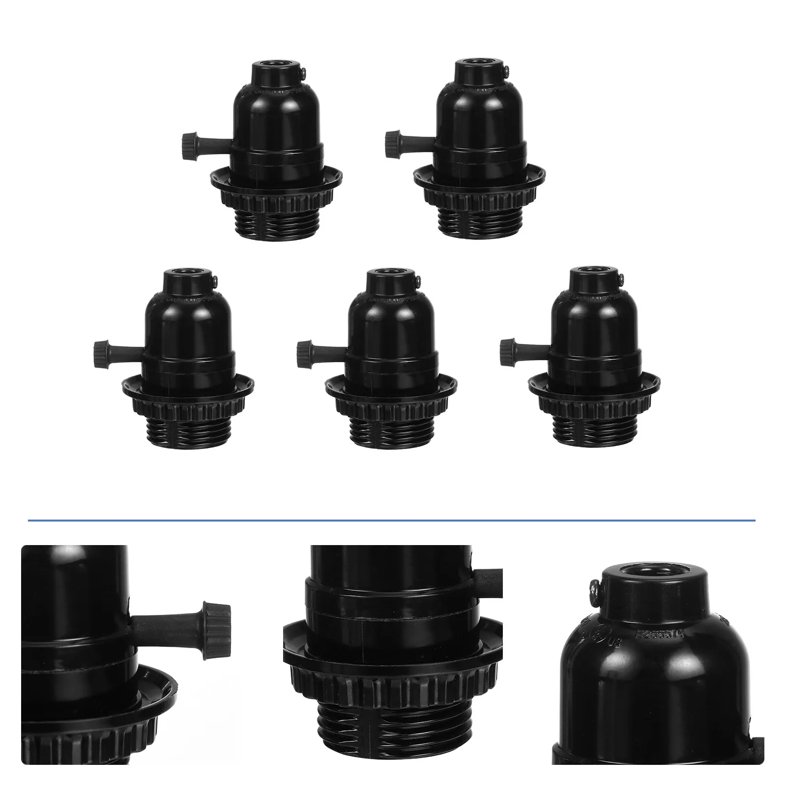 

5 шт. винтажных патронов E26 из бакелита для подвесных светильников, замена патронов для потолочных ламп, держатели для лампочек, освещение