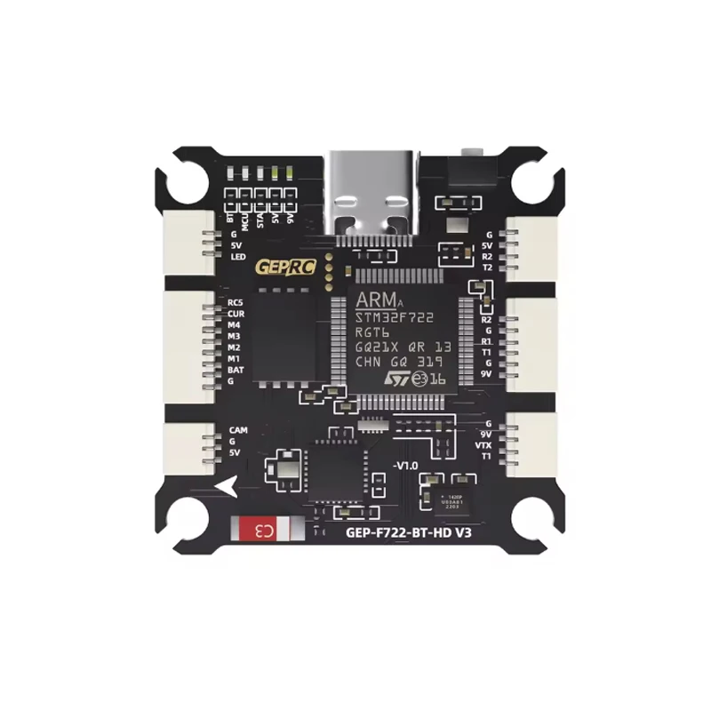 GEPRC GEP-F722-BT-HD V3 Flight Controller 3-6S LiPo 36.9×36.9mm ICM42688-P for Remote Control FPV Racing Drone