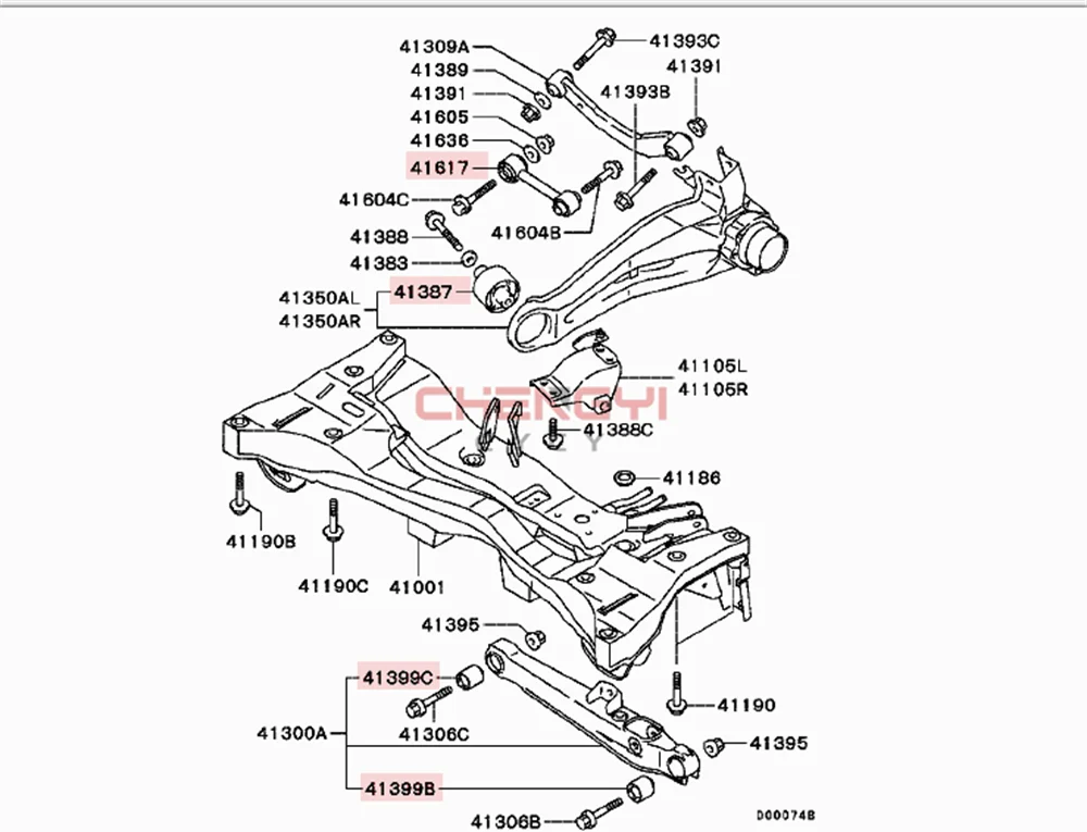 Rear Suspension Swing Arm Pull Arm  For Mitsubishi Outlander CU4W CU5W CS9A 4120A001 MN100109 MN100110 MN197915 4113A062