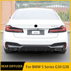 Rear Bumper Diffuser Lip For BMW 5 Series G30 G38 2017-23 520i 540i 530i Sport High Quality Gloss Carbon Black Splitter Spoiler