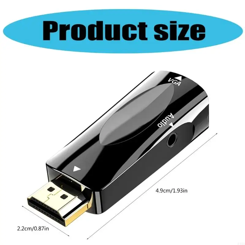 F92A HDMIS a VGA Adaptador 1080p Conectores HDMIS HDMIS VGA para monitores para monitores